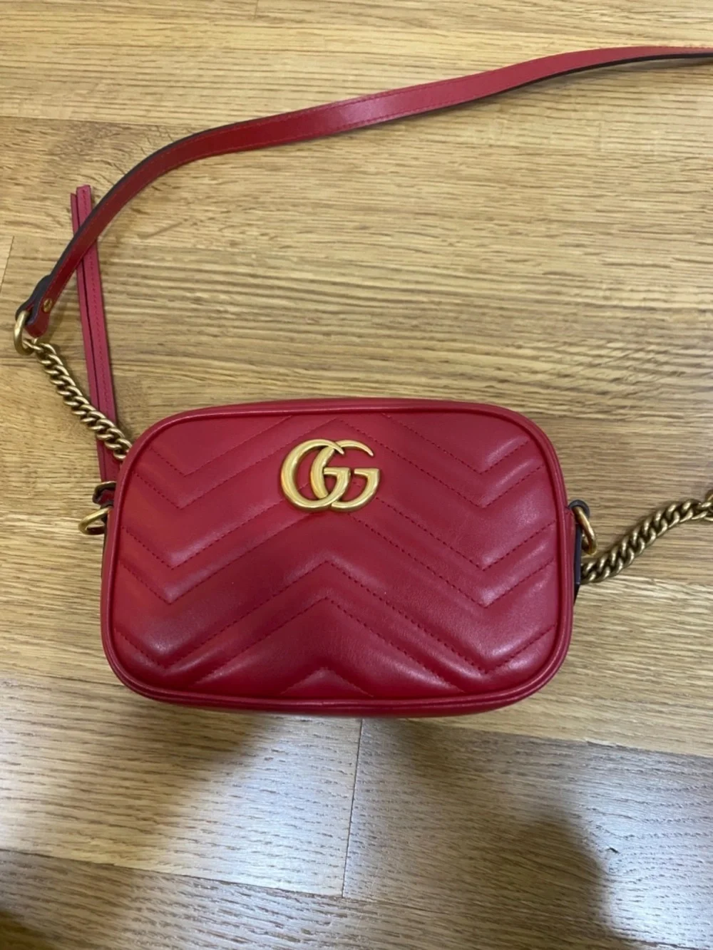 Gucci Red mini GG Marmont Leather